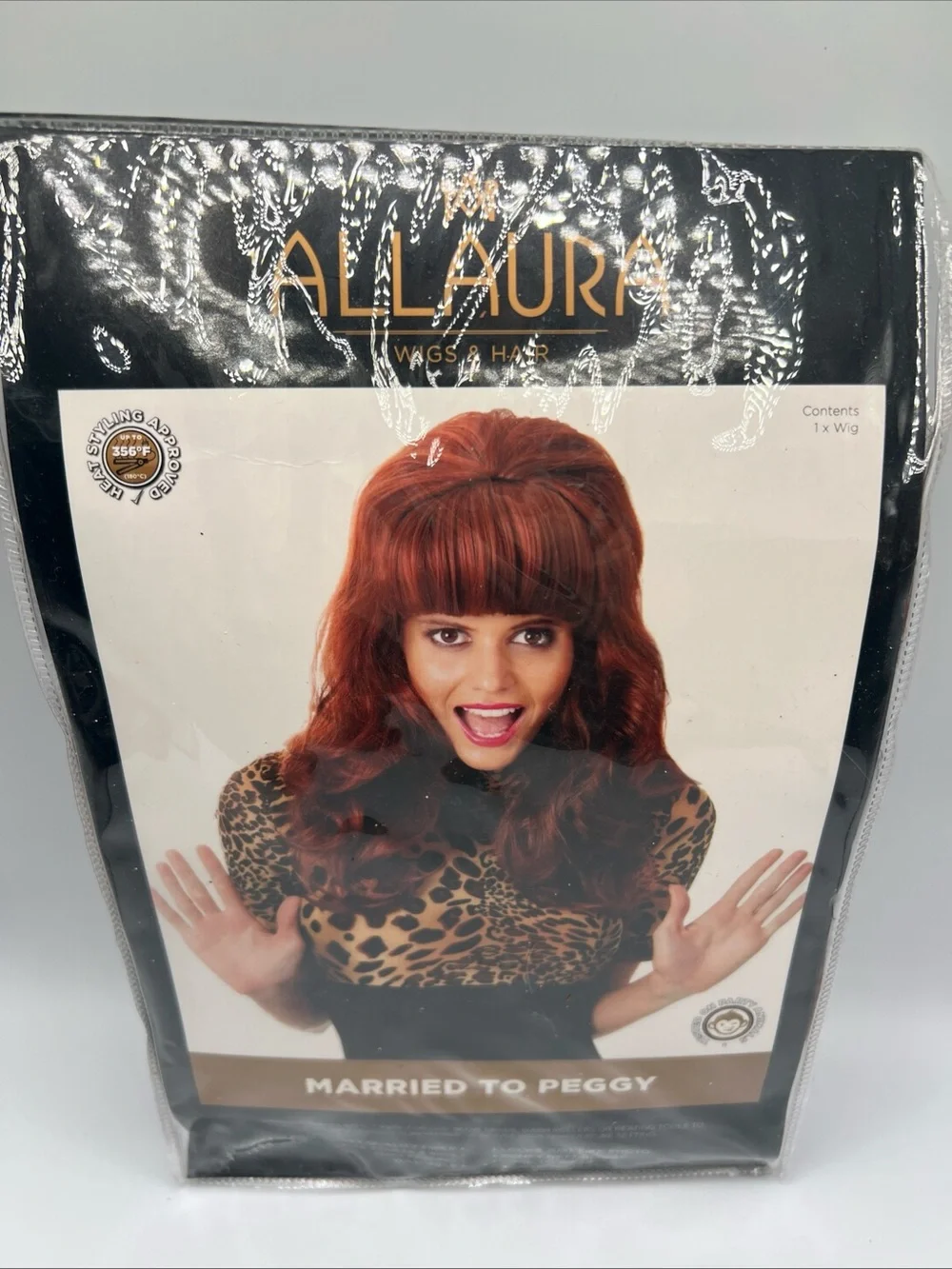 Allaura Married to Peggy Wig Auburn Red 80s Retro Bouffant Costume 9103
